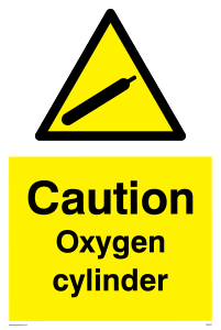WN5737: Caution Oxygen cylinder Sign