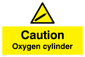 WN5737: Caution Oxygen cylinder Sign