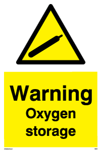 WN5738: Warning Oxygen storage Sign