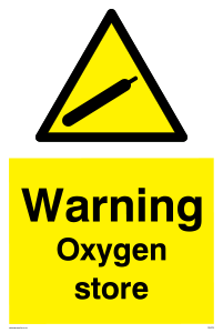 WN5739: Warning Oxygen store Sign