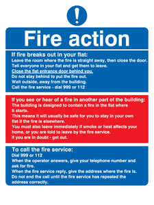 MF5748: Fire action notice Stay Put message
