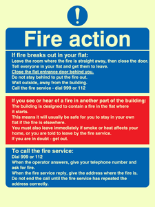 MF5748: Fire action notice Stay Put message