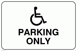 IR574: disabled symbol parking only