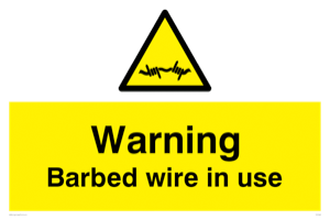 WU598: warning barbed wire in use