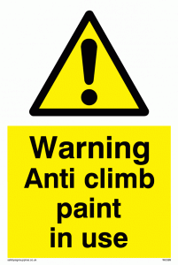 WU599: warning anti climb paint in use