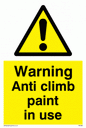 WU599: warning anti climb paint in use