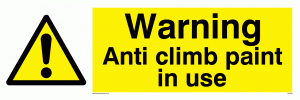 WU599: warning anti climb paint in use