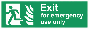 SG691: exit for emergency use only - safety sign