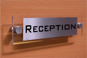 DV765: reception - door sign