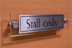 DV791: staff only - door sign