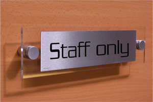 DV857: staff only - door sign