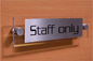 DV857: staff only - door sign