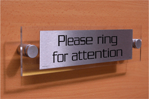 DV858: please ring for attention - door sign