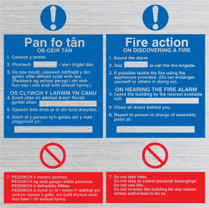 MF938: Fire Action sign - bi-lingual Welsh