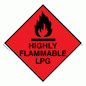 LN951: highly flammable lpg - warning diamond label
