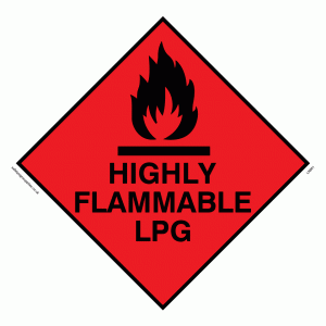 LN951: highly flammable lpg - warning diamond label