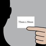 Size: 75x50mm - (approx. A8 landscape) / 3mm PVC / No Holes