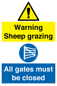 CA13050: Warning Sheep grazing / All gates must be closed