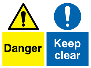 CA606: Danger keep clear sign