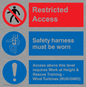 CA7155: Restricted access. Safety harness must be worn. Access above this level