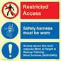 CA7155: Restricted access. Safety harness must be worn. Access above this level