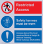 CA7155: Restricted access. Safety harness must be worn. Access above this level