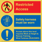 CA7155: Restricted access. Safety harness must be worn. Access above this level