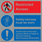 CA7155: Restricted access. Safety harness must be worn. Access above this level