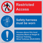 CA7155: Restricted access. Safety harness must be worn. Access above this level