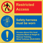 CA7155: Restricted access. Safety harness must be worn. Access above this level