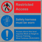 CA7155: Restricted access. Safety harness must be worn. Access above this level