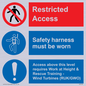 CA7155: Restricted access. Safety harness must be worn. Access above this level