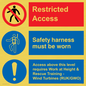 CA7155: Restricted access. Safety harness must be worn. Access above this level