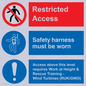 CA7155: Restricted access. Safety harness must be worn. Access above this level