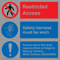 CA7155: Restricted access. Safety harness must be worn. Access above this level