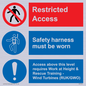 CA7155: Restricted access. Safety harness must be worn. Access above this level