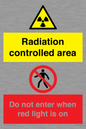 CA7895: Radiation controlled area Do not enter when red light is on