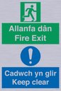 CB16437: Welsh English Bilingual Allanfa dân Cadwch yn glir / Fire exit Keep clear