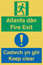 CB16437: Welsh English Bilingual Allanfa dân Cadwch yn glir / Fire exit Keep clear