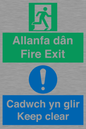 CB16437: Welsh English Bilingual Allanfa dân Cadwch yn glir / Fire exit Keep clear
