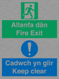 CB16437: Welsh English Bilingual Allanfa dân Cadwch yn glir / Fire exit Keep clear