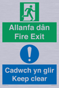 CB16437: Welsh English Bilingual Allanfa dân Cadwch yn glir / Fire exit Keep clear