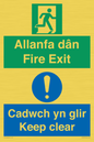 CB16437: Welsh English Bilingual Allanfa dân Cadwch yn glir / Fire exit Keep clear
