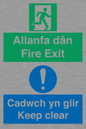 CB16437: Welsh English Bilingual Allanfa dân Cadwch yn glir / Fire exit Keep clear