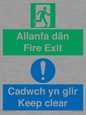 CB16437: Welsh English Bilingual Allanfa dân Cadwch yn glir / Fire exit Keep clear