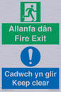 CB16437: Welsh English Bilingual Allanfa dân Cadwch yn glir / Fire exit Keep clear