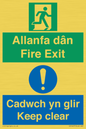 CB16437: Welsh English Bilingual Allanfa dân Cadwch yn glir / Fire exit Keep clear