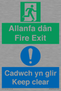 CB16437: Welsh English Bilingual Allanfa dân Cadwch yn glir / Fire exit Keep clear