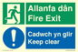 CB16437: Welsh English Bilingual Allanfa dân Cadwch yn glir / Fire exit Keep clear