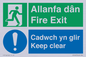 CB16437: Welsh English Bilingual Allanfa dân Cadwch yn glir / Fire exit Keep clear